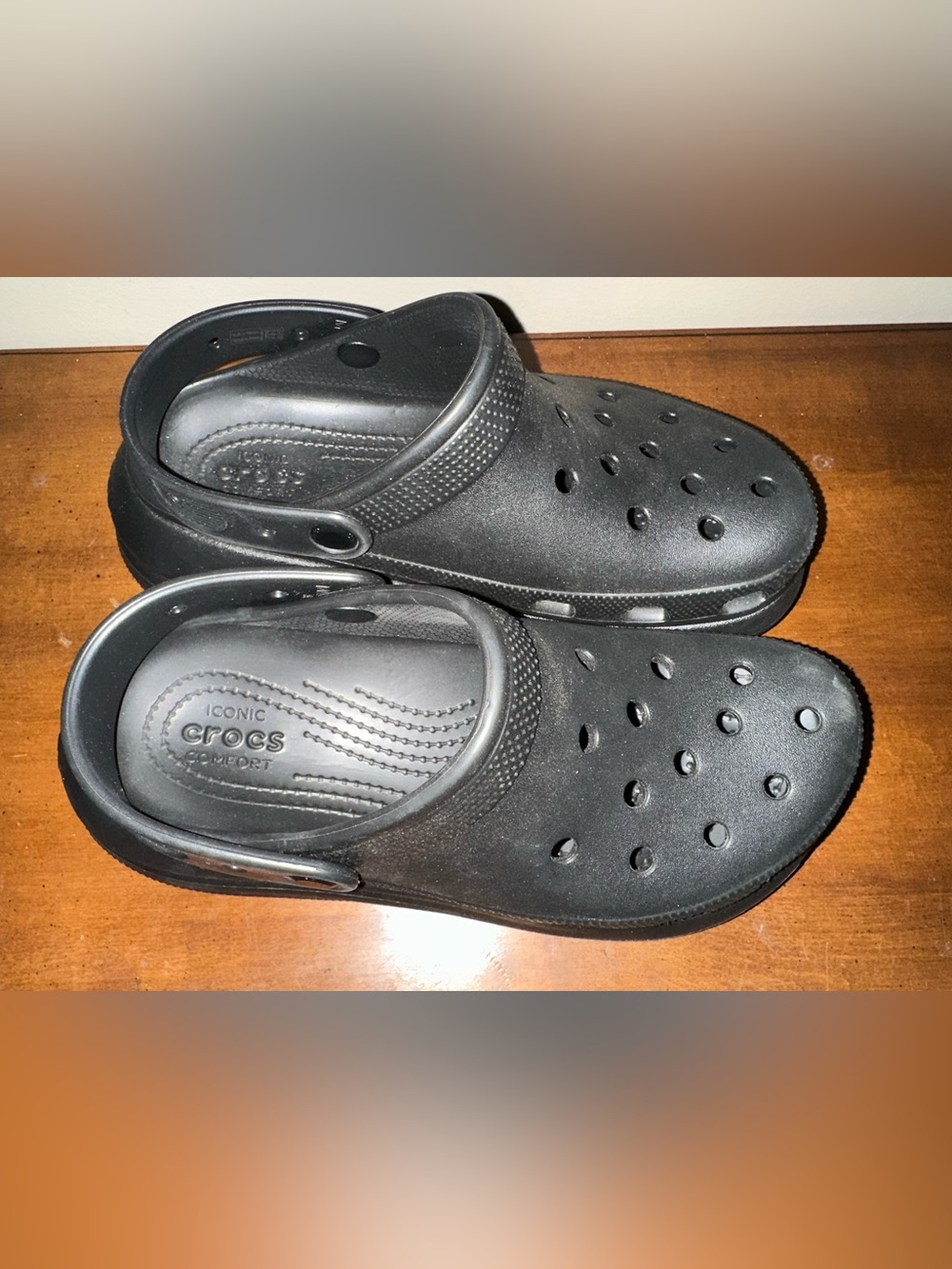 CROCS Women’s 8/Mens 6 Classic Crush  Platform Clog in Black NEW